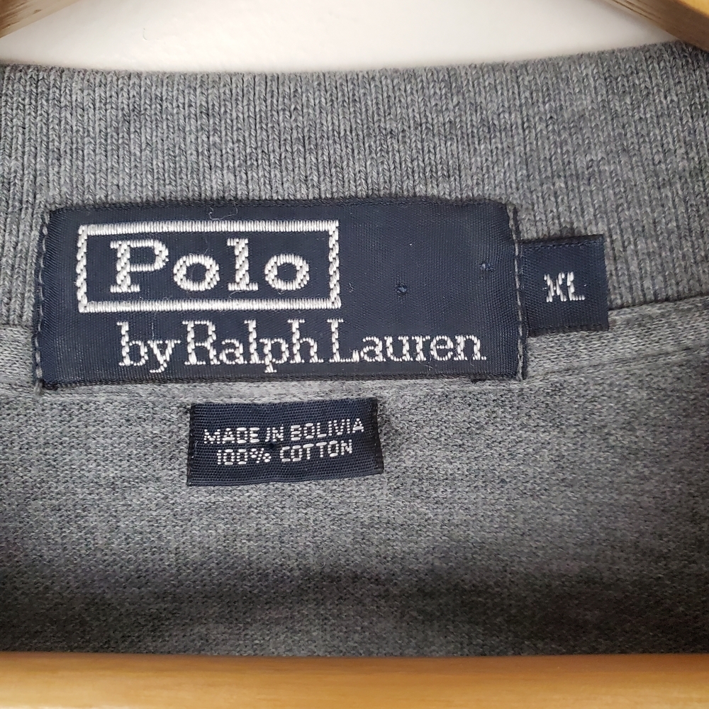 Polo by Ralph Lauren Men's Gray Long Sleeve Polo. XL. #0216 - Picture 3 of 12
